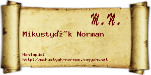 Mikustyák Norman névjegykártya